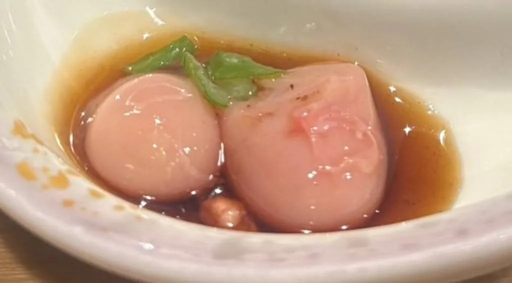 地鶏刺し白子　　